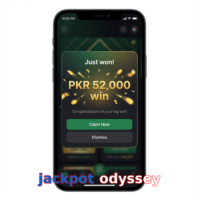 Main screen of Jackpot Odyssey win page for PK players